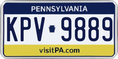 PA license plate KPV9889