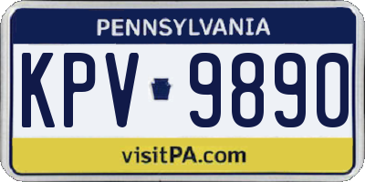 PA license plate KPV9890