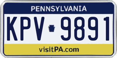 PA license plate KPV9891