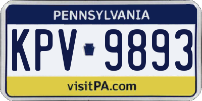 PA license plate KPV9893