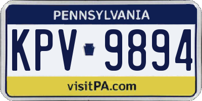 PA license plate KPV9894