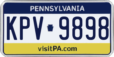 PA license plate KPV9898