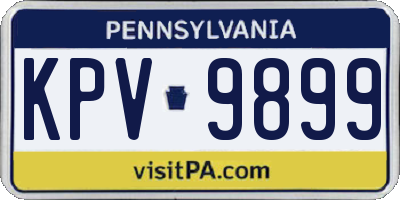 PA license plate KPV9899
