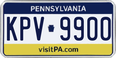 PA license plate KPV9900