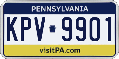 PA license plate KPV9901