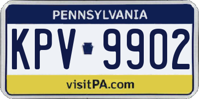 PA license plate KPV9902