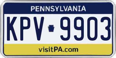 PA license plate KPV9903