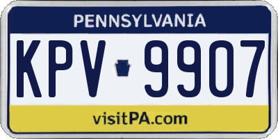 PA license plate KPV9907