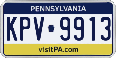 PA license plate KPV9913
