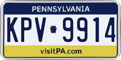 PA license plate KPV9914