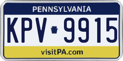 PA license plate KPV9915