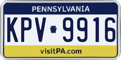 PA license plate KPV9916