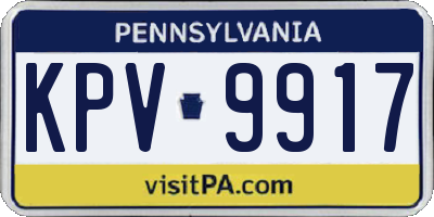 PA license plate KPV9917