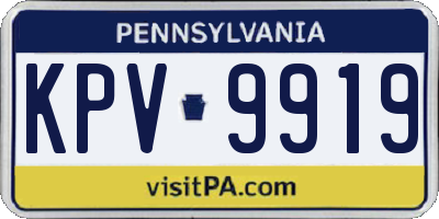 PA license plate KPV9919