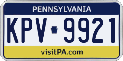 PA license plate KPV9921