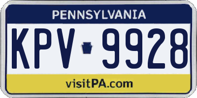 PA license plate KPV9928
