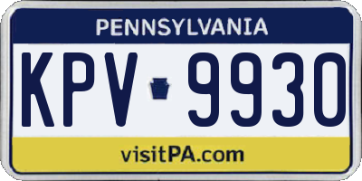 PA license plate KPV9930
