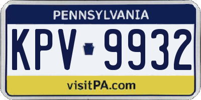 PA license plate KPV9932