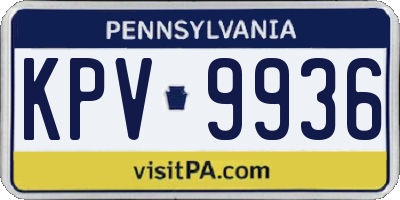 PA license plate KPV9936