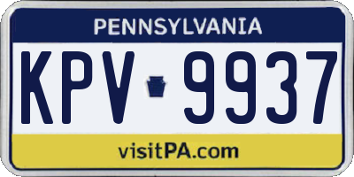 PA license plate KPV9937