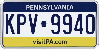 PA license plate KPV9940