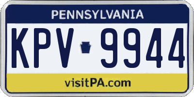 PA license plate KPV9944