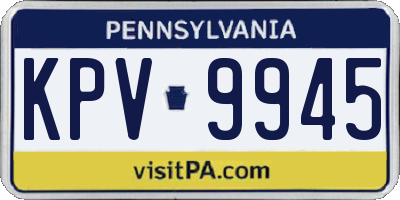 PA license plate KPV9945