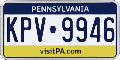 PA license plate KPV9946