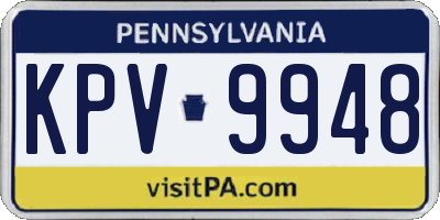 PA license plate KPV9948