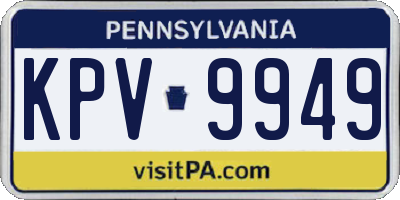 PA license plate KPV9949