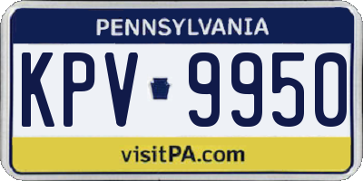 PA license plate KPV9950