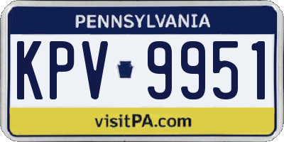 PA license plate KPV9951