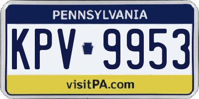 PA license plate KPV9953