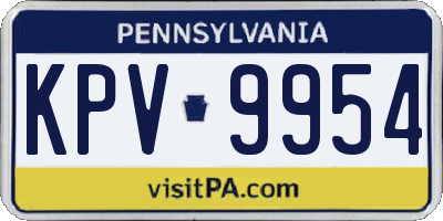 PA license plate KPV9954