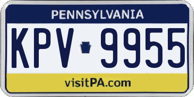 PA license plate KPV9955