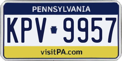 PA license plate KPV9957