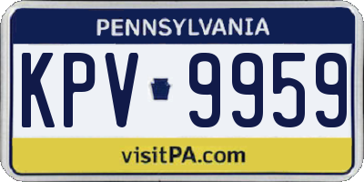 PA license plate KPV9959