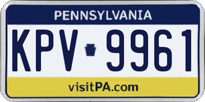 PA license plate KPV9961
