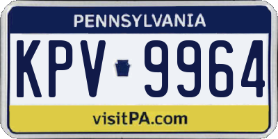 PA license plate KPV9964