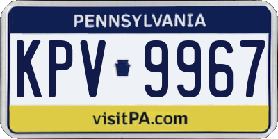 PA license plate KPV9967