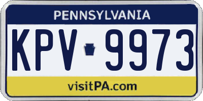 PA license plate KPV9973