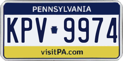 PA license plate KPV9974
