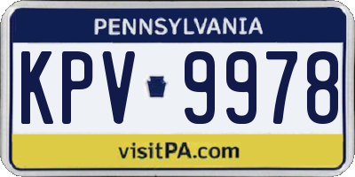 PA license plate KPV9978