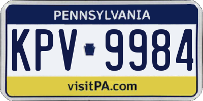 PA license plate KPV9984