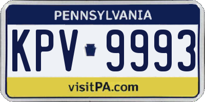 PA license plate KPV9993