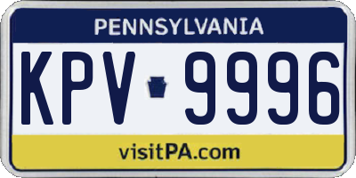 PA license plate KPV9996