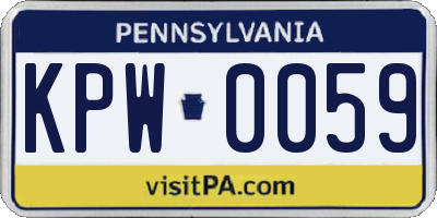 PA license plate KPW0059