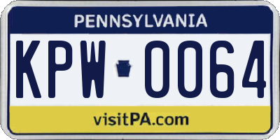 PA license plate KPW0064
