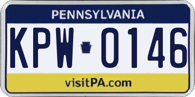 PA license plate KPW0146