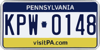 PA license plate KPW0148